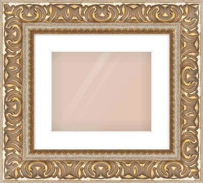 Silver / Gold Reverse Frame for 300 × 240mm artwork, with Smooth White Single Mount
