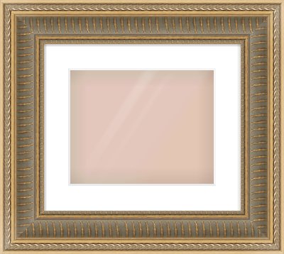 Gold Spoon Frame for 30 × 24cm artwork, with Smooth White Single Mount