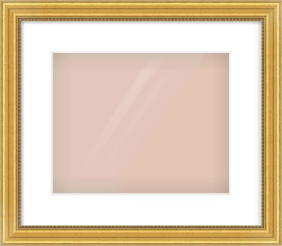 Gold Spoon Frame for 30 × 24cm artwork, with Smooth White Single Mount