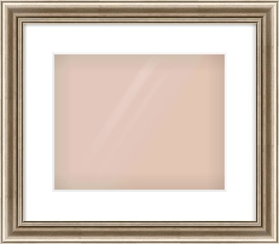 Silver Cushion Frame for 300 × 240mm artwork, with Smooth White Single Mount