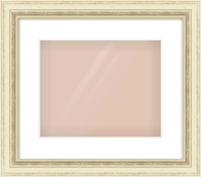 Ivory Distressed Frame for 30 × 24cm artwork, with Smooth White Single Mount