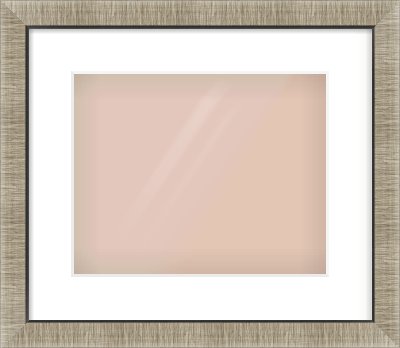 Silver & Black Sided Flat Frame for 300 × 240mm artwork, with Smooth White Single Mount