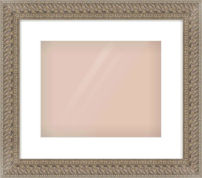Silver Dome Frame for 300 × 240mm artwork, with Smooth White Single Mount