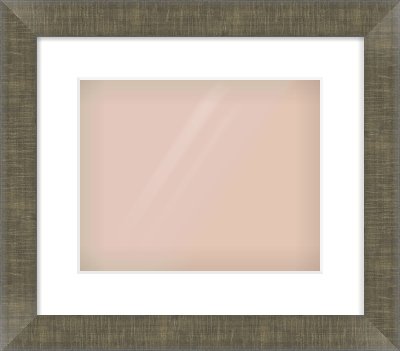 Brushed Pewter Flat Frame for 300 × 240mm artwork, with Smooth White Single Mount
