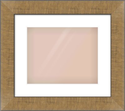 Bronze Flat Frame for 30 × 24cm artwork, with Smooth White Single Mount