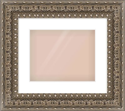 Silver Reverse Frame for 300 × 240mm artwork, with Smooth White Single Mount