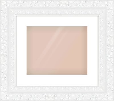 White Reverse Frame for 30 × 24cm artwork, with Smooth White Single Mount