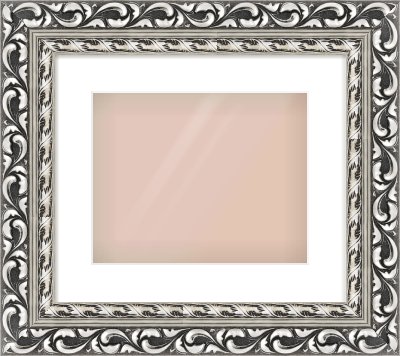 Silver Reverse Frame for 300 × 240mm artwork, with Smooth White Single Mount