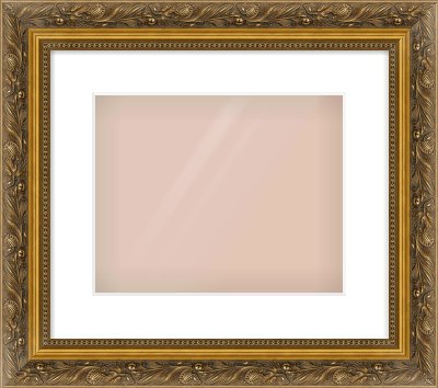 Gold Scoop Frame for 30 × 24cm artwork, with Smooth White Single Mount