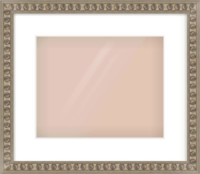Silver Cushion Frame for 300 × 240mm artwork, with Smooth White Single Mount
