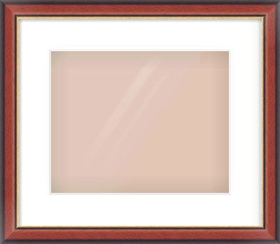 Brown Cushion Frame for 30 × 24cm artwork, with Smooth White Single Mount