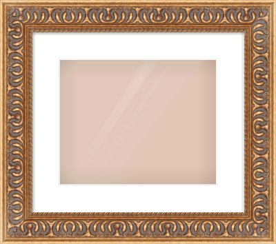 Gold Reverse Frame for 30 × 24cm artwork, with Smooth White Single Mount