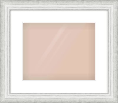 Silver Foil Flat Frame for 300 × 240mm artwork, with Smooth White Single Mount