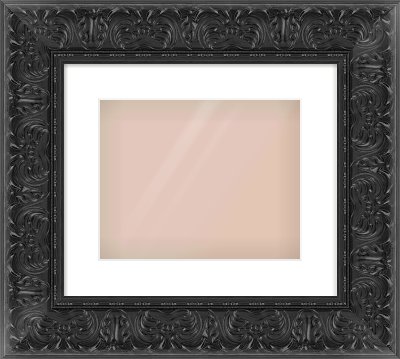 Black Scoop Frame for 30 × 24cm artwork, with Smooth White Single Mount