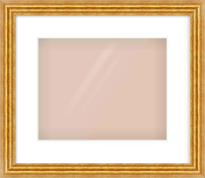 Gold Reverse Frame for 30 × 24cm artwork, with Smooth White Single Mount