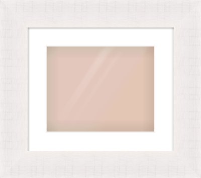 Rough Cut Effect Flat Frame for 30 × 24cm artwork, with Smooth White Single Mount