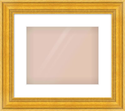 Gold Spoon Frame for 30 × 24cm artwork, with Smooth White Single Mount