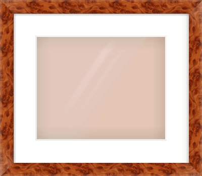 Brown Flat Frame for 30 × 24cm artwork, with Smooth White Single Mount