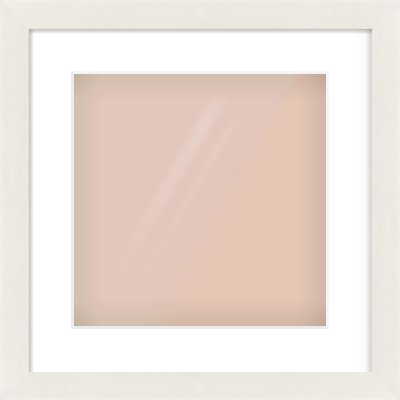 White Flat Frame for 300 × 300mm artwork, with Smooth White Single Mount