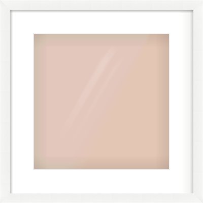 White Wood Grain Flat Frame for 300 × 300mm artwork, with Smooth White Single Mount