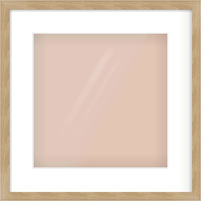 Oak Veneer Flat Frame for 300 × 300mm artwork, with Smooth White Single Mount