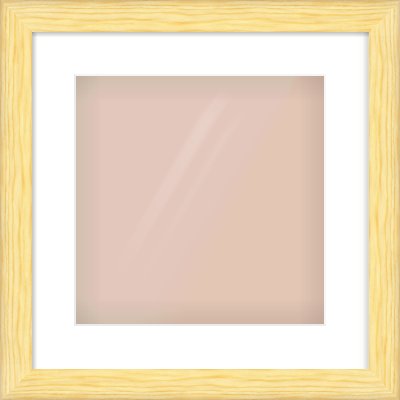 Natural Wood Cushion Frame for 300 × 300mm artwork, with Smooth White Single Mount