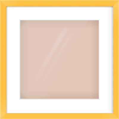 Yellow Paint Flat Frame for 300 × 300mm artwork, with Smooth White Single Mount