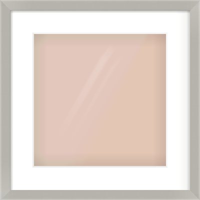 Grey Flat Frame for 300 × 300mm artwork, with Smooth White Single Mount
