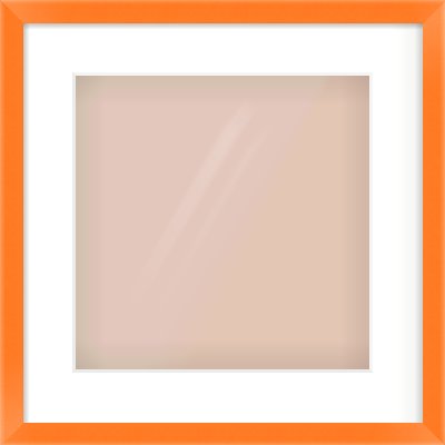 Orange Paint Flat Frame for 300 × 300mm artwork, with Smooth White Single Mount