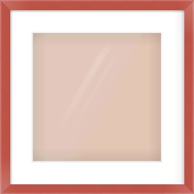 Red Paint Flat Frame for 300 × 300mm artwork, with Smooth White Single Mount