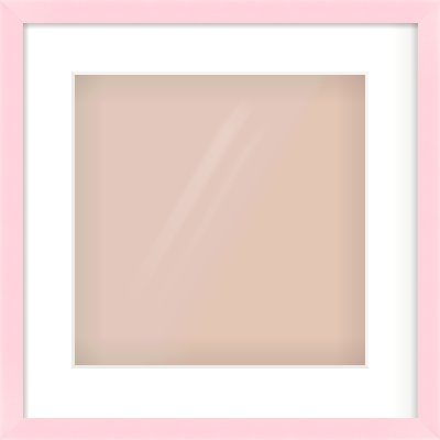 Pink Paint Flat Frame for 300 × 300mm artwork, with Smooth White Single Mount