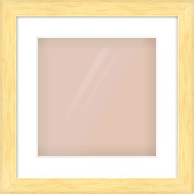 Natural Wood Stepped Flat Frame for 300 × 300mm artwork, with Smooth White Single Mount