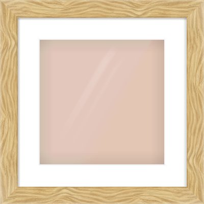 Natural Wood Flat Frame for 300 × 300mm artwork, with Smooth White Single Mount