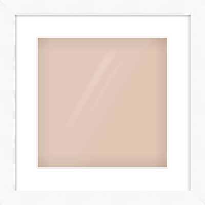 White Flat Frame for 300 × 300mm artwork, with Smooth White Single Mount