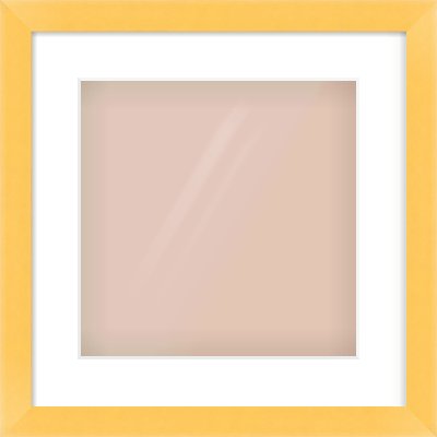 Yellow Paint Flat Frame for 300 × 300mm artwork, with Smooth White Single Mount