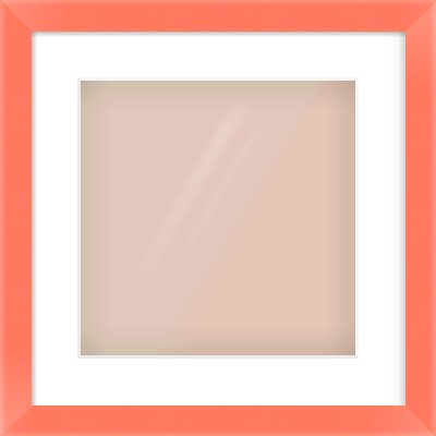 Orange Paint Flat Frame for 300 × 300mm artwork, with Smooth White Single Mount