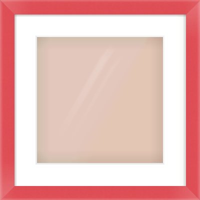 Red Paint Flat Frame for 300 × 300mm artwork, with Smooth White Single Mount