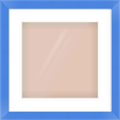 Light Blue Paint Flat Frame for 300 × 300mm artwork, with Smooth White Single Mount