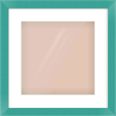 Green Paint Flat Frame for 300 × 300mm artwork, with Smooth White Single Mount