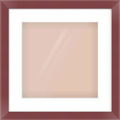 Maroon Paint Flat Frame for 300 × 300mm artwork, with Smooth White Single Mount