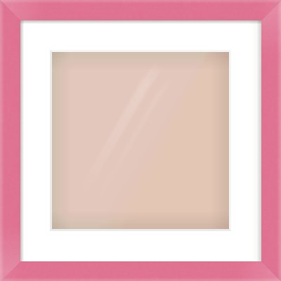 Pink Paint Flat Frame for 300 × 300mm artwork, with Smooth White Single Mount