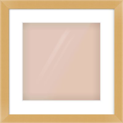Matte Gold Flat Frame for 300 × 300mm artwork, with Smooth White Single Mount