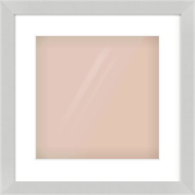 Matte Silver Flat Frame for 300 × 300mm artwork, with Smooth White Single Mount