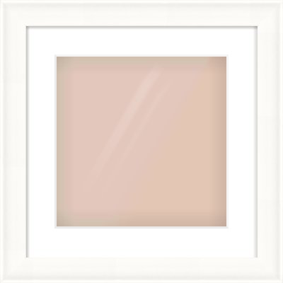 White Spoon Frame for 300 × 300mm artwork, with Smooth White Single Mount