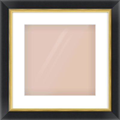 Black/Gold Reverse Frame for 300 × 300mm artwork, with Smooth White Single Mount
