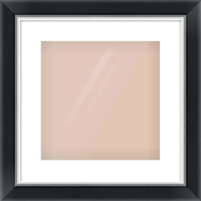 Black/Silver Reverse Frame for 300 × 300mm artwork, with Smooth White Single Mount