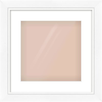 White Reverse Frame for 300 × 300mm artwork, with Smooth White Single Mount