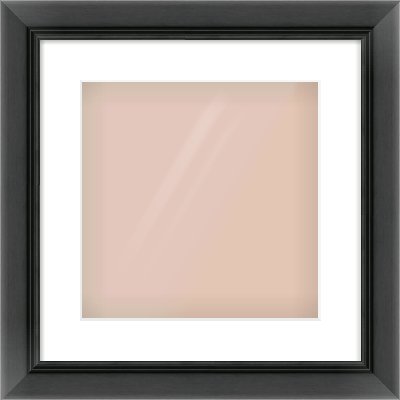 Black Reverse Frame for 300 × 300mm artwork, with Smooth White Single Mount