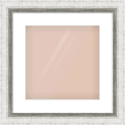 Silver Reverse Frame for 300 × 300mm artwork, with Smooth White Single Mount