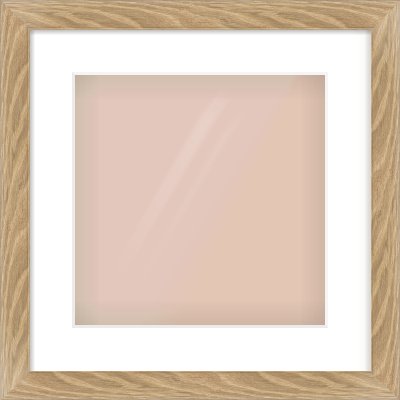 Oak Veneer Flat Frame for 300 × 300mm artwork, with Smooth White Single Mount